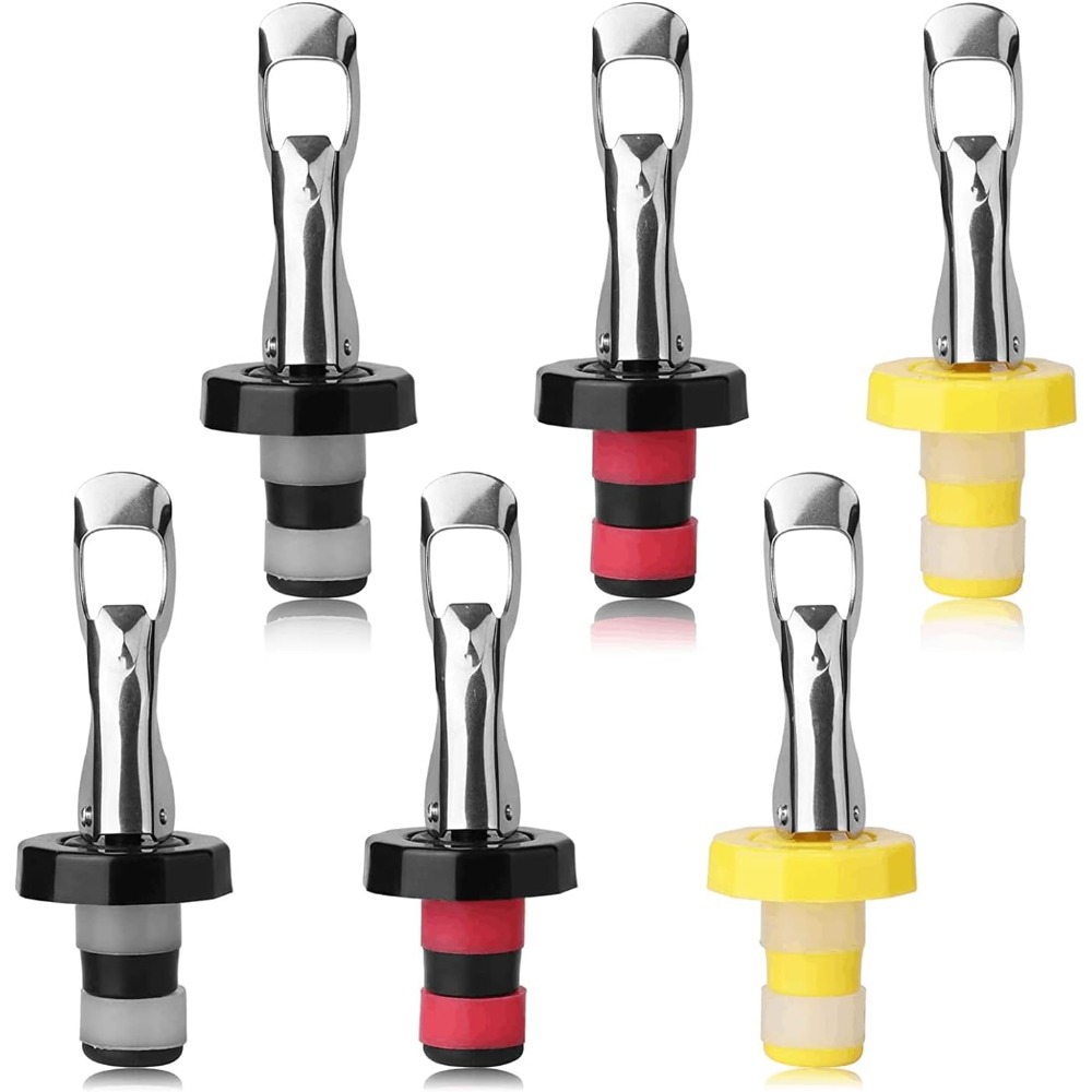 Wine Preservation Pump - 6 Pieces Reusable Silicone Wine Stoppers