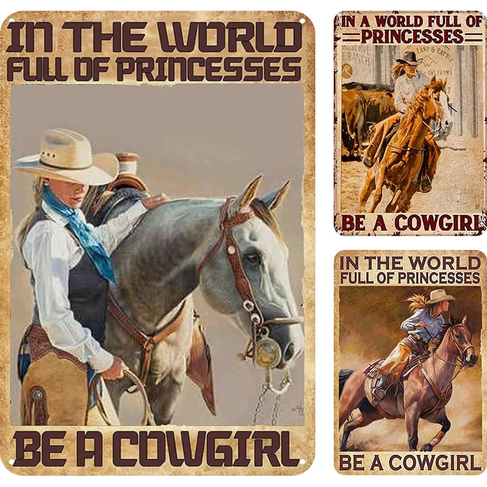 Home Bar And Coffee - 3Pcs Vintage Western Cowboy Metal Tin