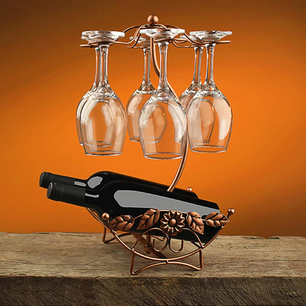 Home Bar Stand - Anti-slip Wine Rack Rustic 2-tier Iron