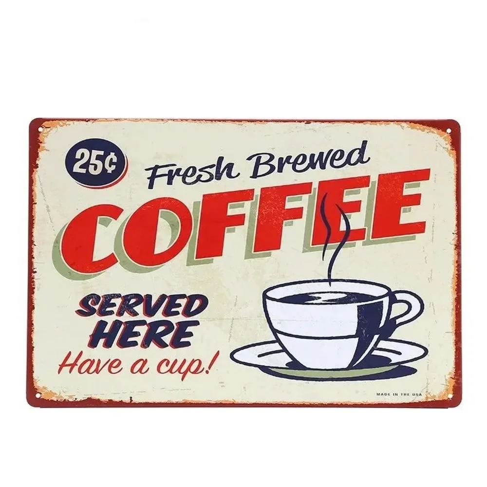 Home Bar And Coffee - Plaque Metal Signs Drink Coffee Wall