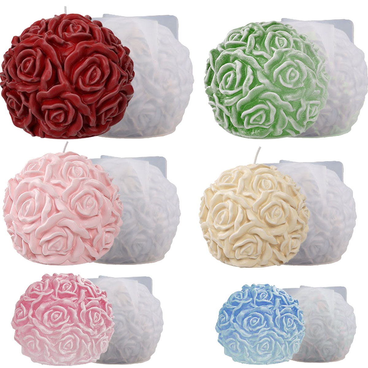 Ice Mold Sphere - Multi Size Flower Series Candle Mould