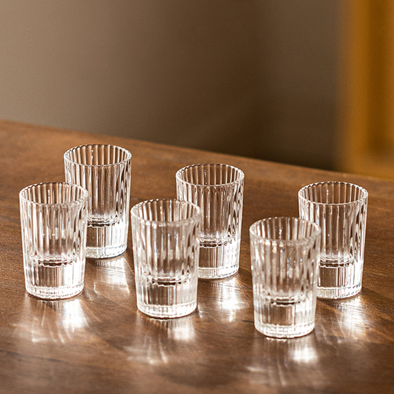 Old Fashioned Glass - 6pcs Set 20ml Striped Foreign Wine