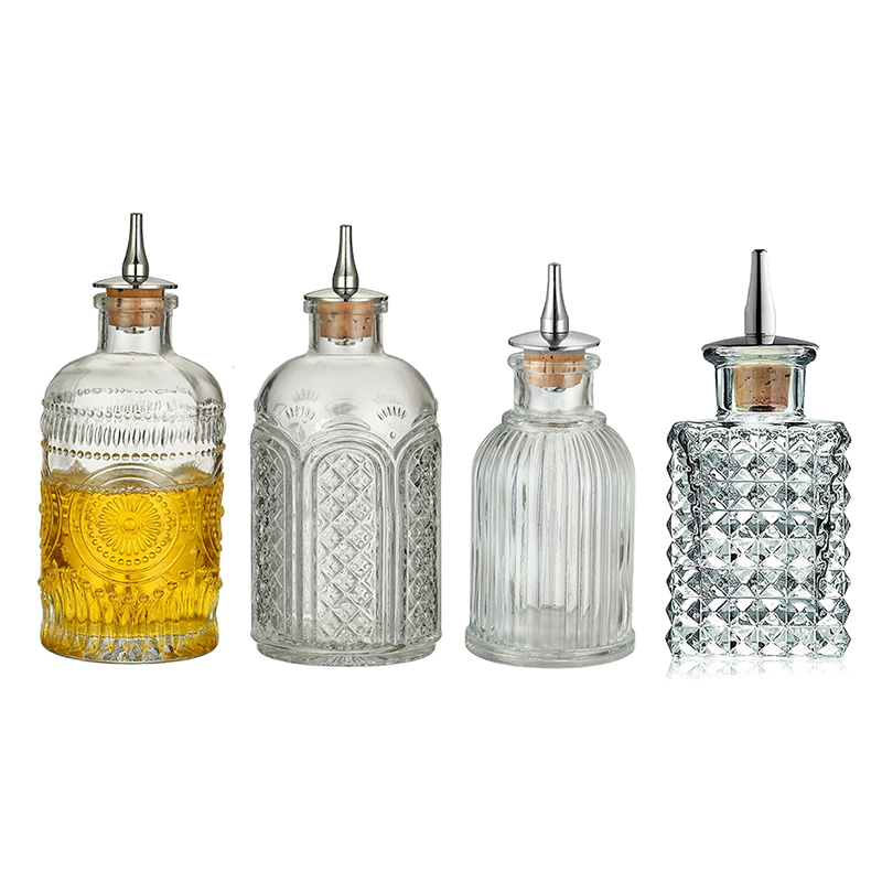 Bitters Bottle Set - Vintage Cocktail Bitters Bottle with Dasher