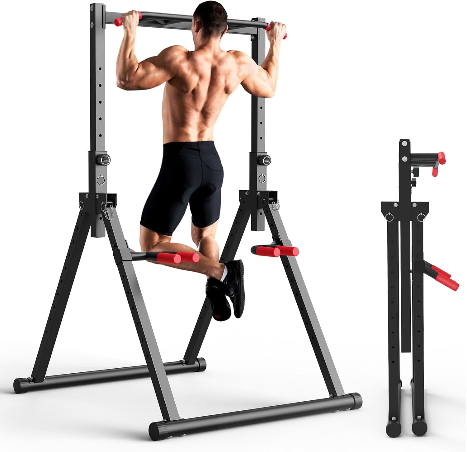 Home Bar Stand - Foldable Power Tower Dip Station, Free
