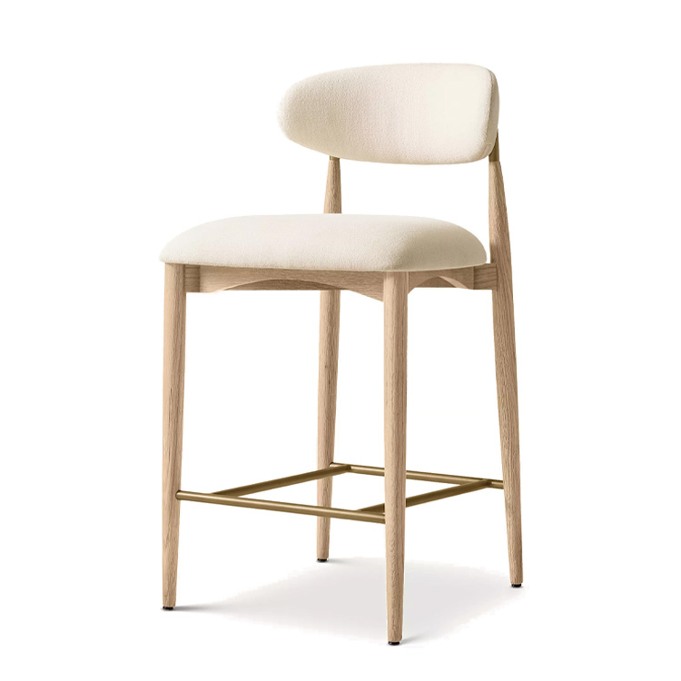 Home Bar Stools - New Style Nordic Fabric Wood Counter
