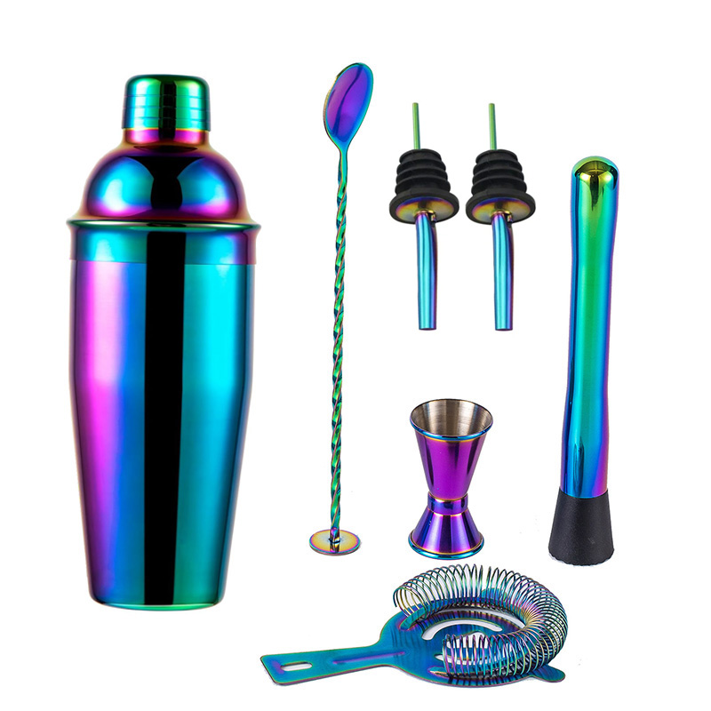 Boston Shaker Set - 5/7pcs Rainbow Cocktail Shaker Stainless Steel