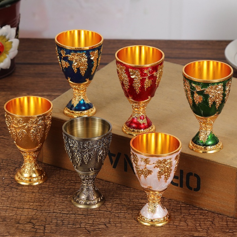Old Fashioned Glass - European Wine Glass, Alloy Vintage Portable