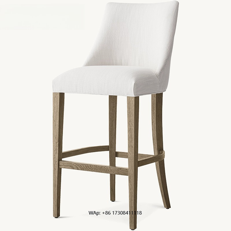 Home Bar Stools - Light luxury solid wood bar chair