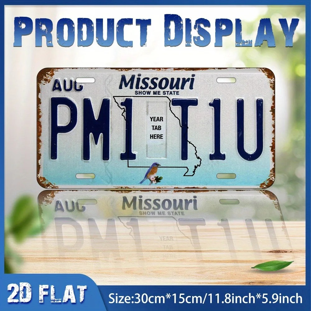 Home Bar Signs - 2D Flat Retro Missouri Blue Bird