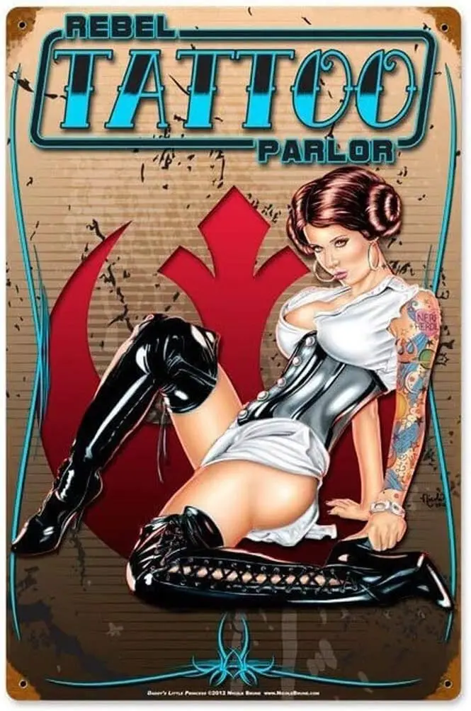 Home Bar And Coffee - SmartCows Tattoo Parlor Retro Tin Metal