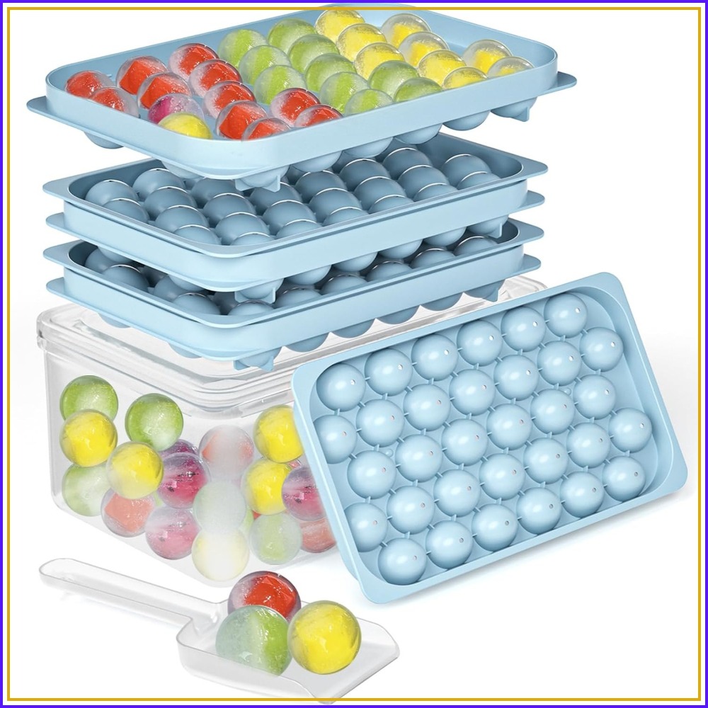 Ice Mold Sphere - Mini Ice Ball Trays with Lid