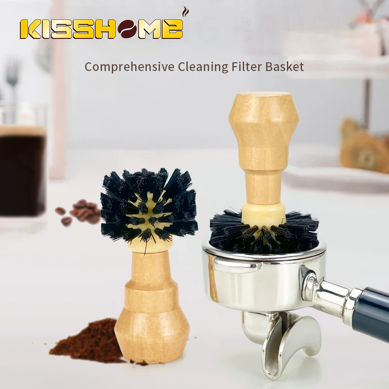 Home Bar Supplies - Coffee Brush Cleaner Solid Wood Portafilter