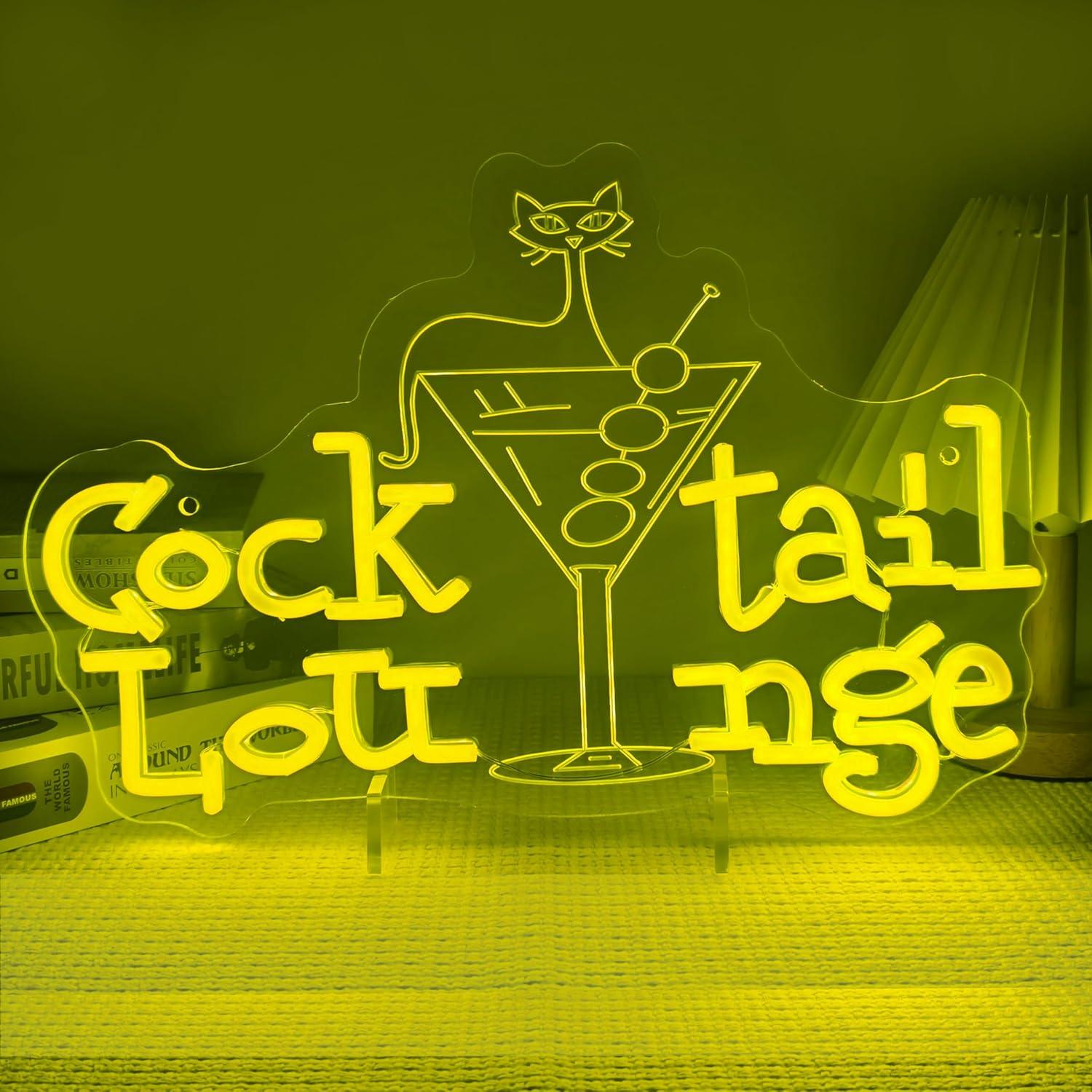 Home Bar Signs - Cocktail Lounge Neon Sign Dimmable LED