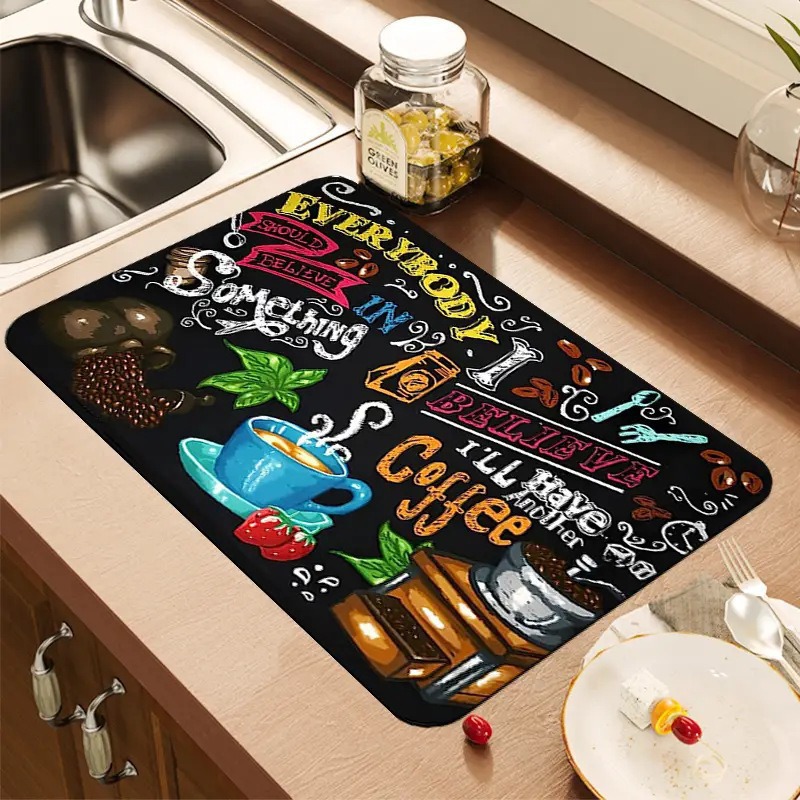 Creative Coffee Print Kitchen  - Bar Mat Rubber ulasan dan harga