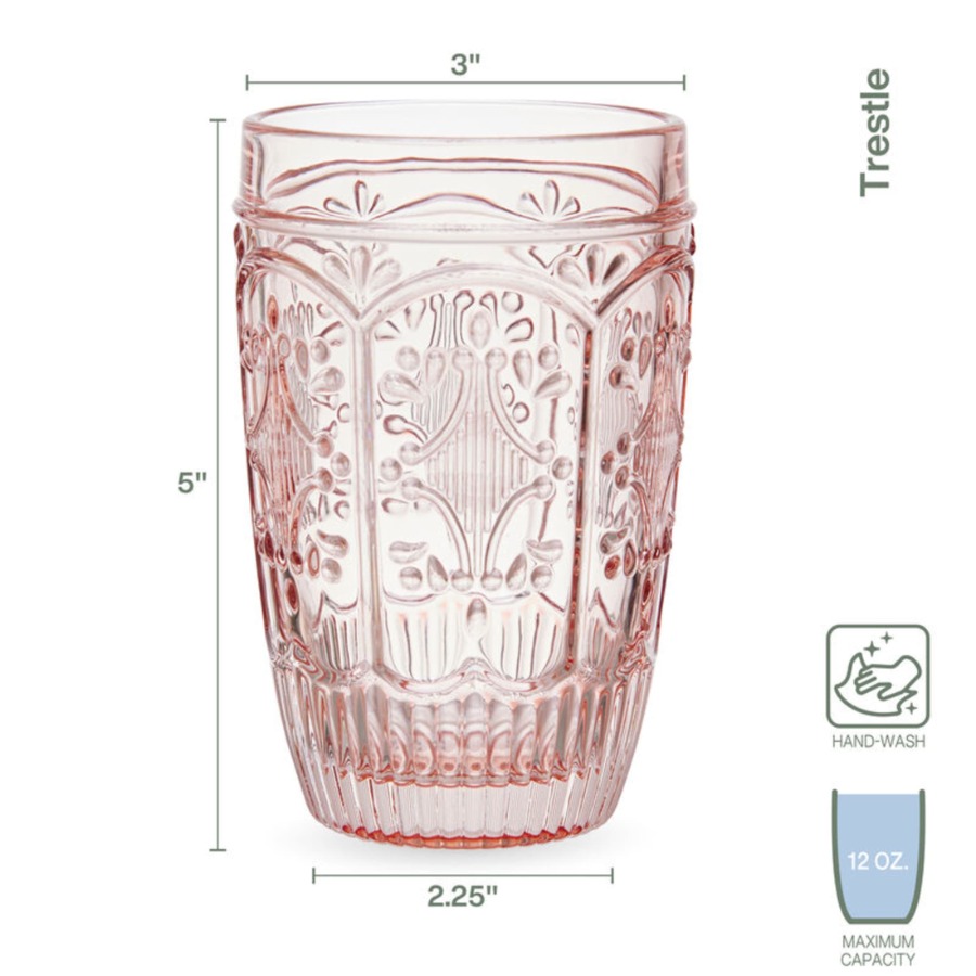 Trestle 12 oz Blush Highball G - Highball Glass Set ulasan dan harga