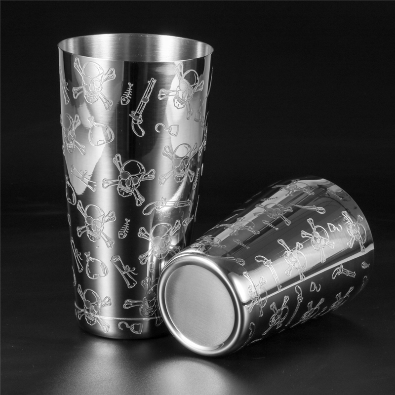 500ml/800ml Engraving Skull St - Boston Shaker Set ulasan dan harga