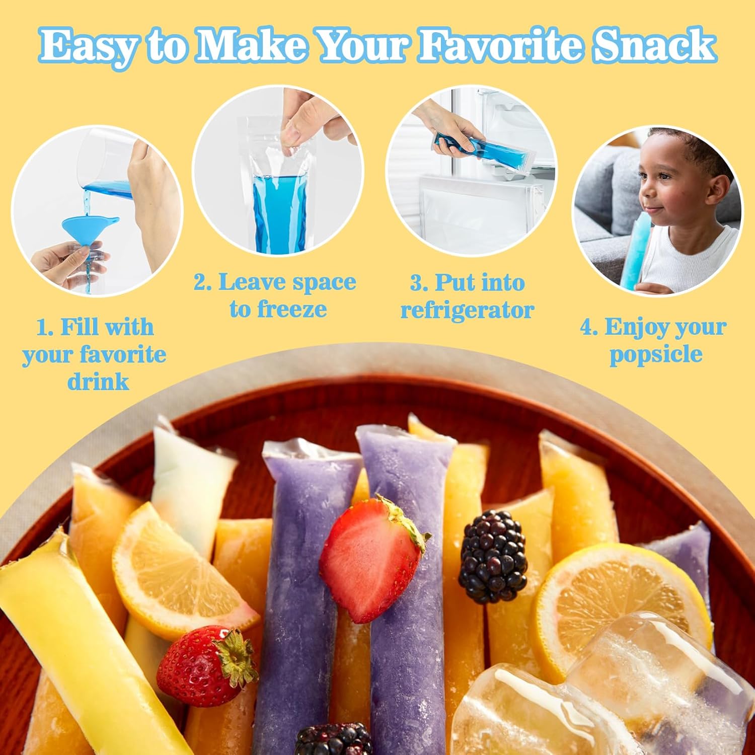 50PCS Popsicle Bags - Disposab - Ice Mold Sphere ulasan dan harga