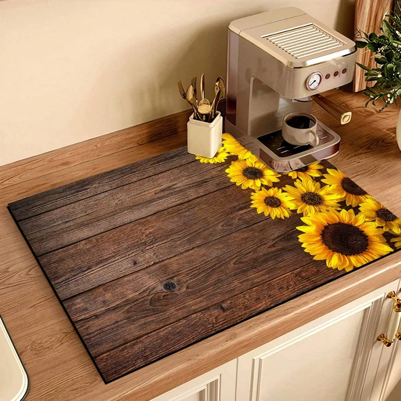 1pc Sunflower Printed Coaster  - Bar Mat Rubber ulasan dan harga