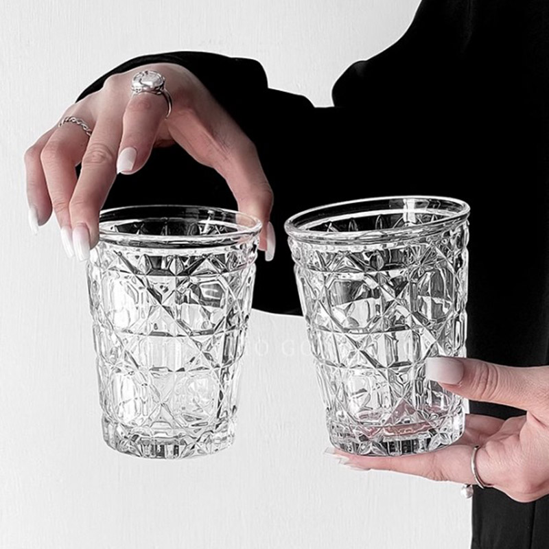2pcs 310ml Vintage Diamond Pat - Old Fashioned Glass ulasan dan harga