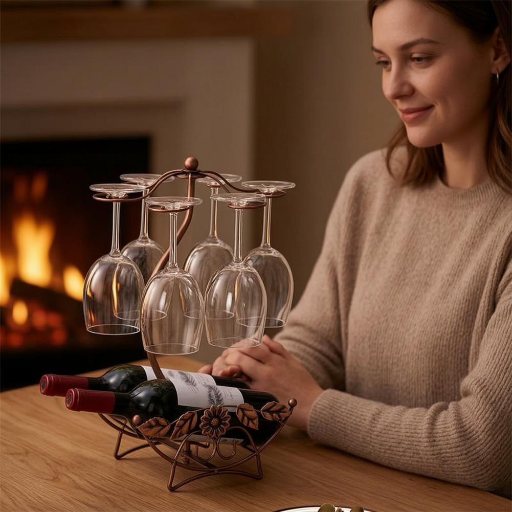 Anti-slip Wine Rack Rustic 2-t - Home Bar Stand ulasan dan harga