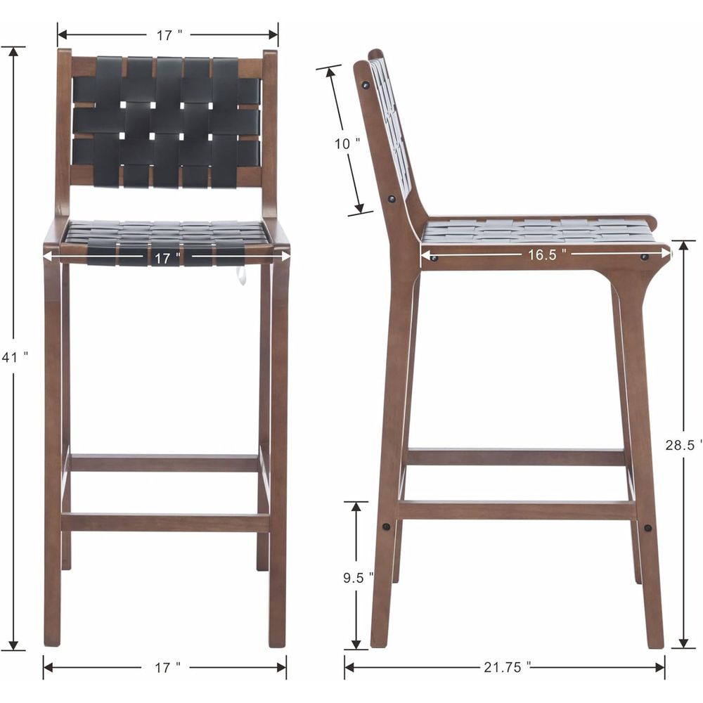 Set of 2 Wooden Bar Stools, Bl - Home Bar Stools ulasan dan harga