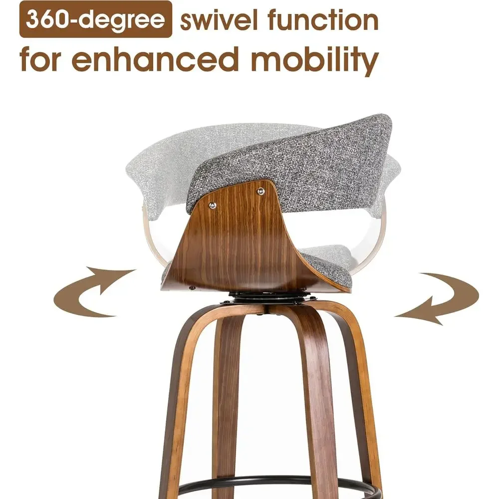 Set of 2 Gray Fabric Swivel Ba - Home Bar Stools ulasan dan harga