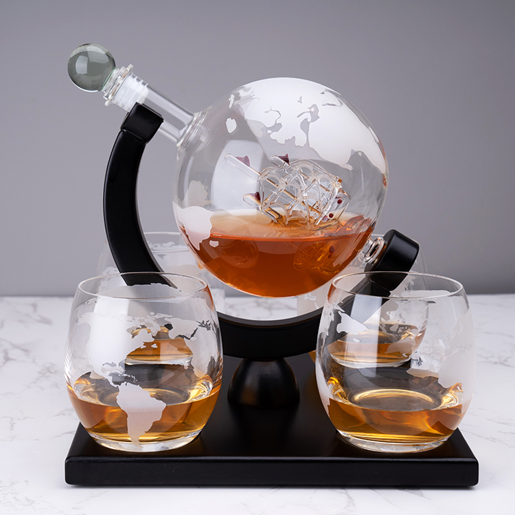 Factory Sale Custom 850ML High - Decanter Globe Set ulasan dan harga