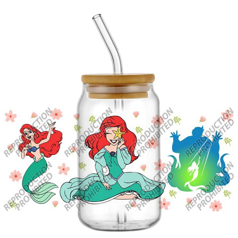 Popular Retro Cartoon Mermaid  - Old Fashioned Glass ulasan dan harga