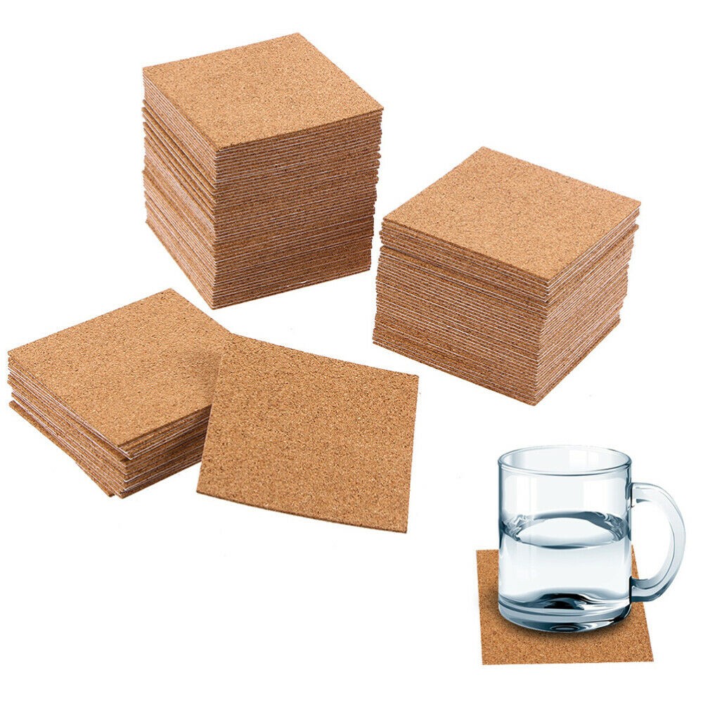 10Pcs Cork Coasters Square Cor - Home Bar Supplies ulasan dan harga