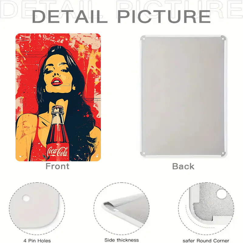 1PC 2D Flat Vintage Coca Cola  - Home Bar And Coffee ulasan dan harga