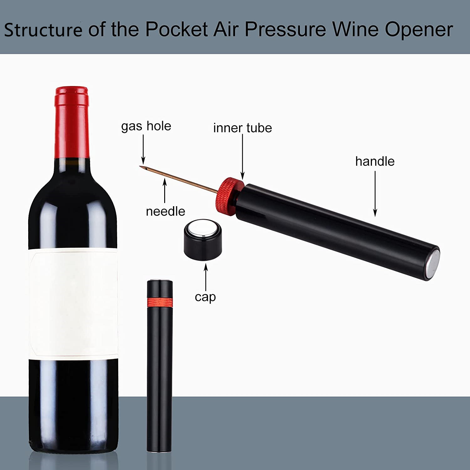 Portable Wine Bottle Opener, A - Wine Preservation Pump ulasan dan harga