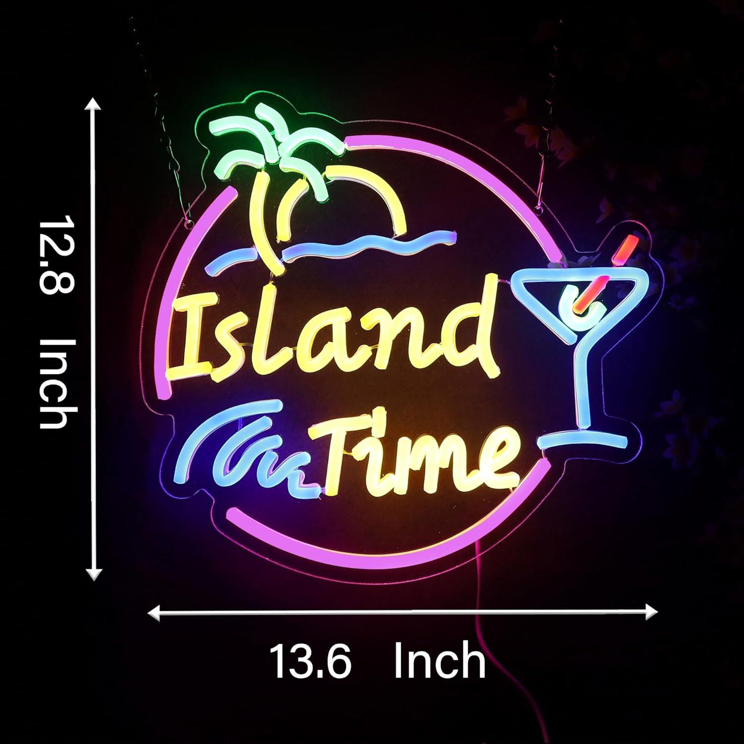 Island Time Neon Sign LED Ligh - Home Bar Signs ulasan dan harga