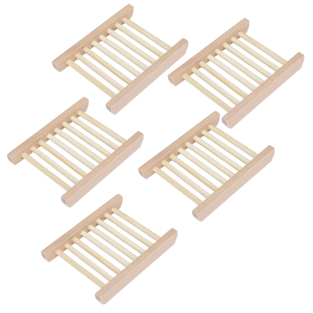 5 PCS Natural Wood Soap Dish S - Home Bar Supplies ulasan dan harga