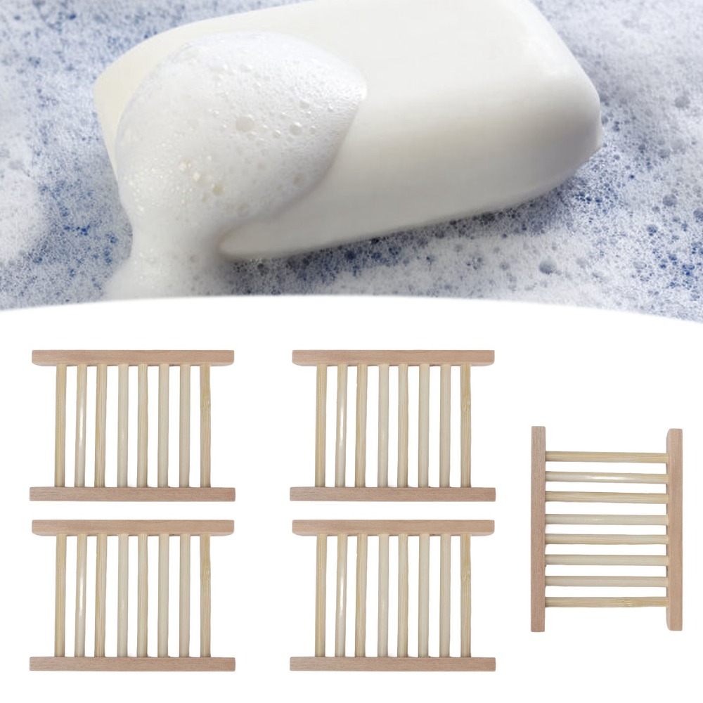 5 PCS Natural Wood Soap Dish S - Home Bar Supplies ulasan dan harga