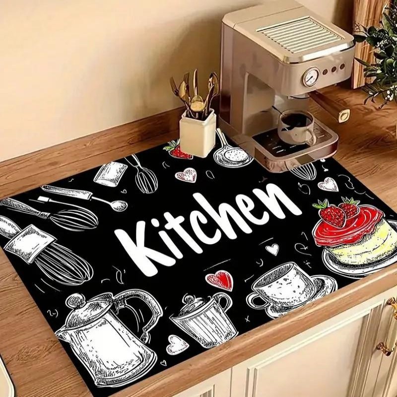 Kitchen Super Absorbent Mat Co - Bar Mat Rubber ulasan dan harga
