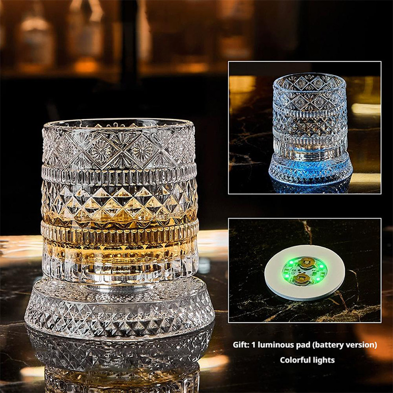 360° Rotating Whiskey Glass wi - Old Fashioned Glass ulasan dan harga