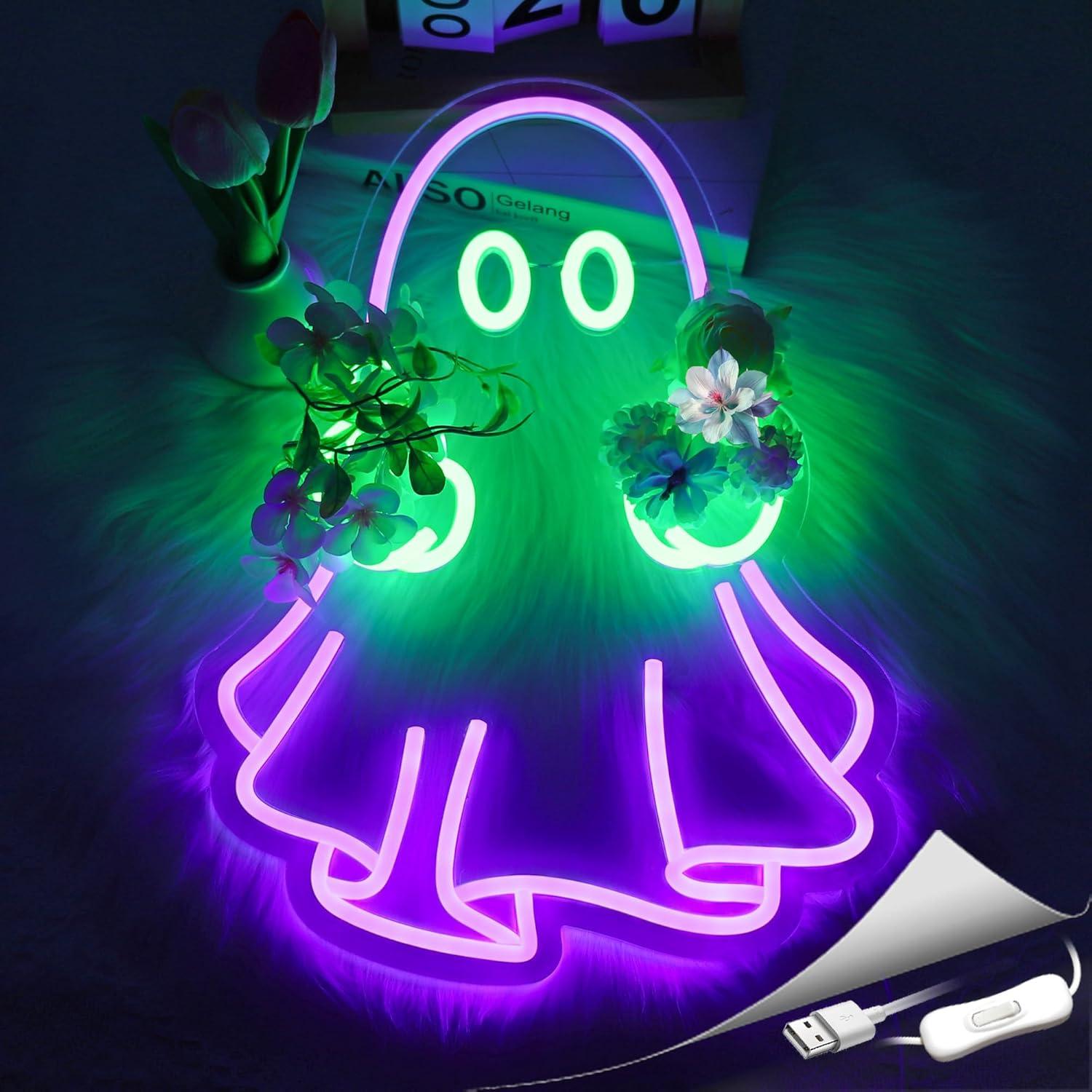 Ghost Neon Sign USB Powered LE - Home Bar Signs ulasan dan harga