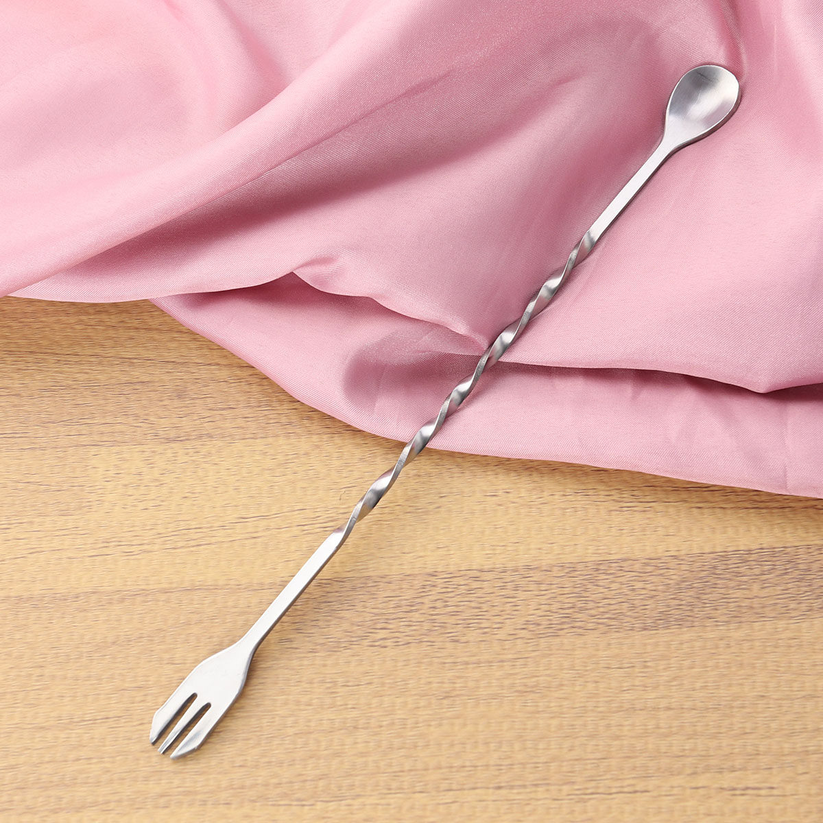 304 Stainless Steel Cocktail T - Bar Spoon Twisted ulasan dan harga