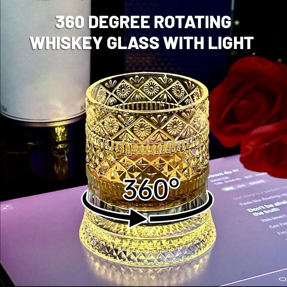 360° Rotating Whiskey Glass wi - Old Fashioned Glass ulasan dan harga