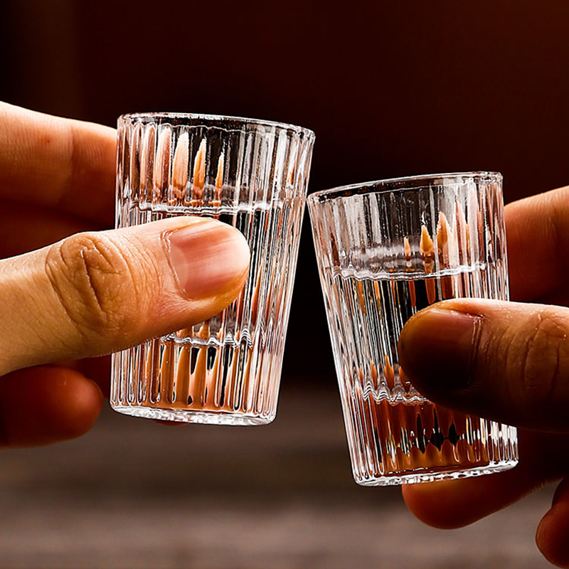 6pcs Set 20ml Striped Foreign  - Old Fashioned Glass ulasan dan harga