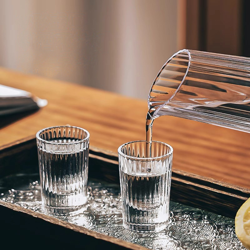 6pcs Set 20ml Striped Foreign  - Old Fashioned Glass ulasan dan harga