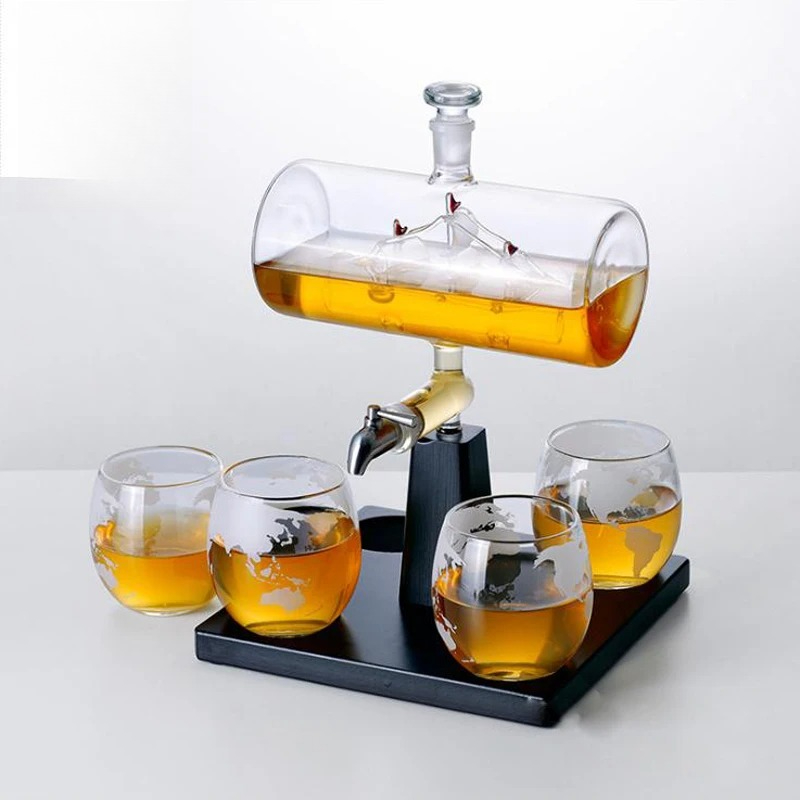 Whiskey Decanter With Antique  - Decanter Globe Set ulasan dan harga