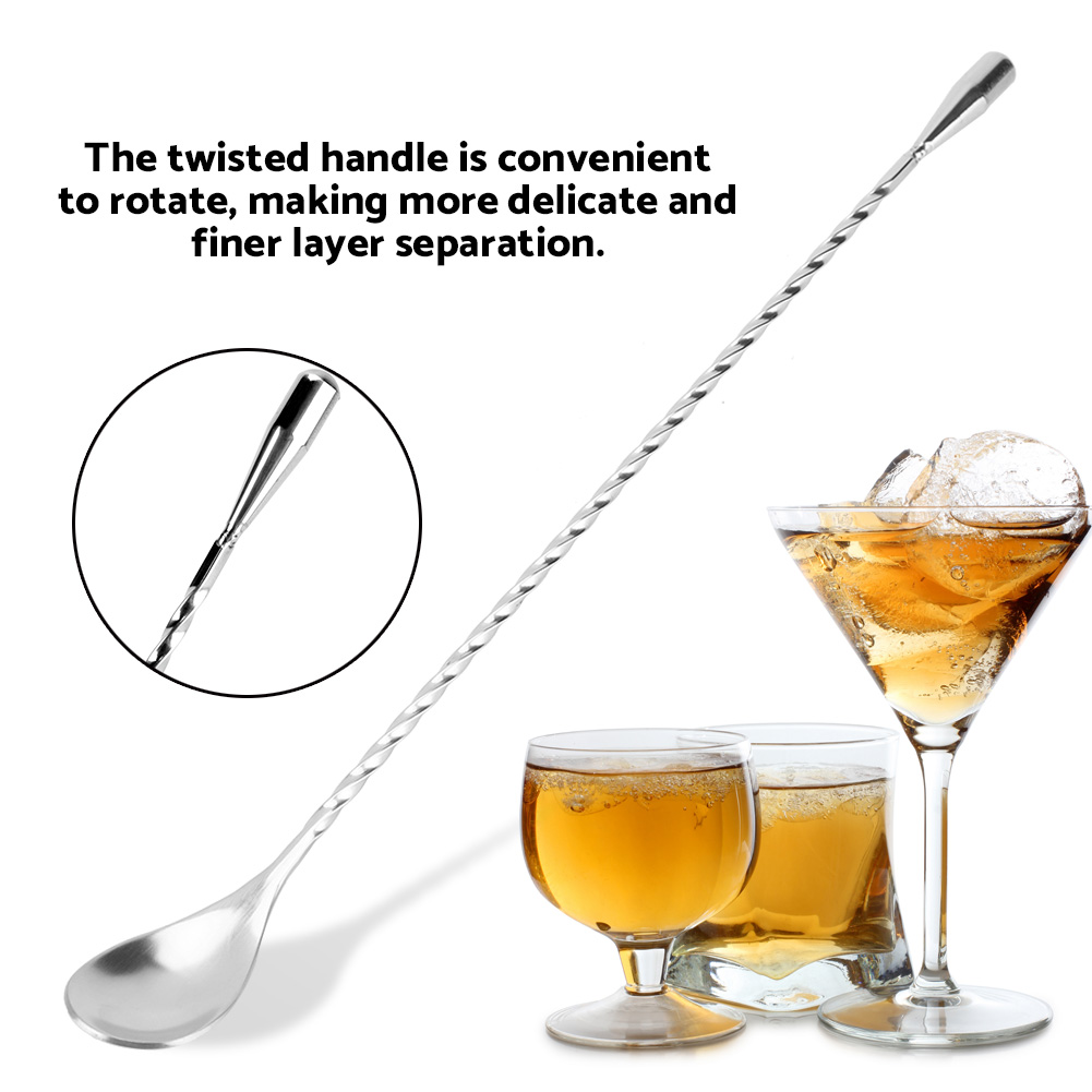 Stainless Steel Bar Wine Cockt - Bar Spoon Twisted ulasan dan harga