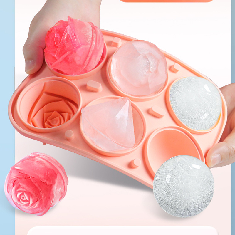 3D Rose Diamond Round Ice Cube - Ice Mold Sphere ulasan dan harga