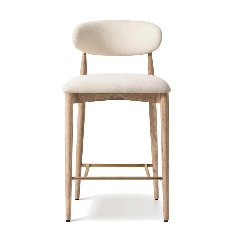 New Style Nordic Fabric Wood C - Home Bar Stools ulasan dan harga