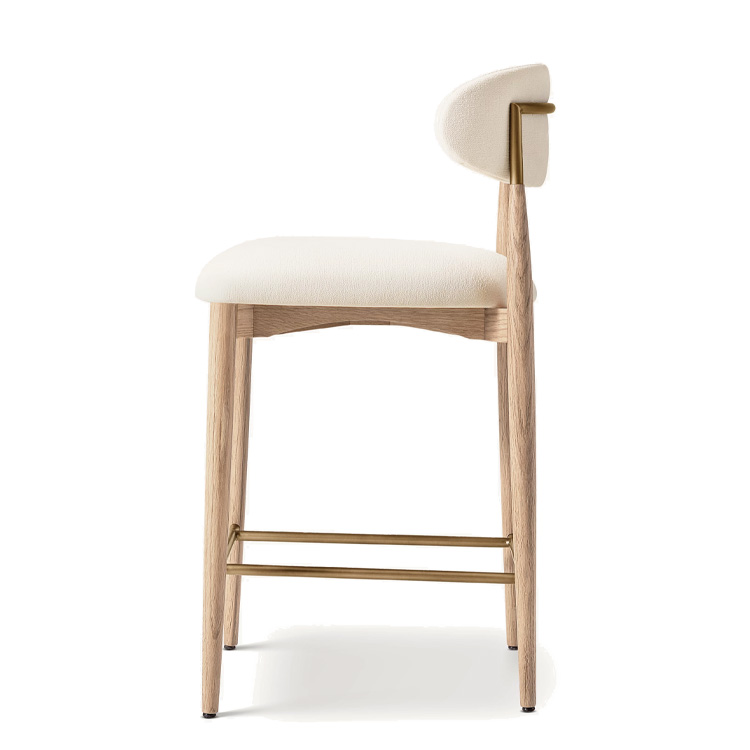 New Style Nordic Fabric Wood C - Home Bar Stools ulasan dan harga