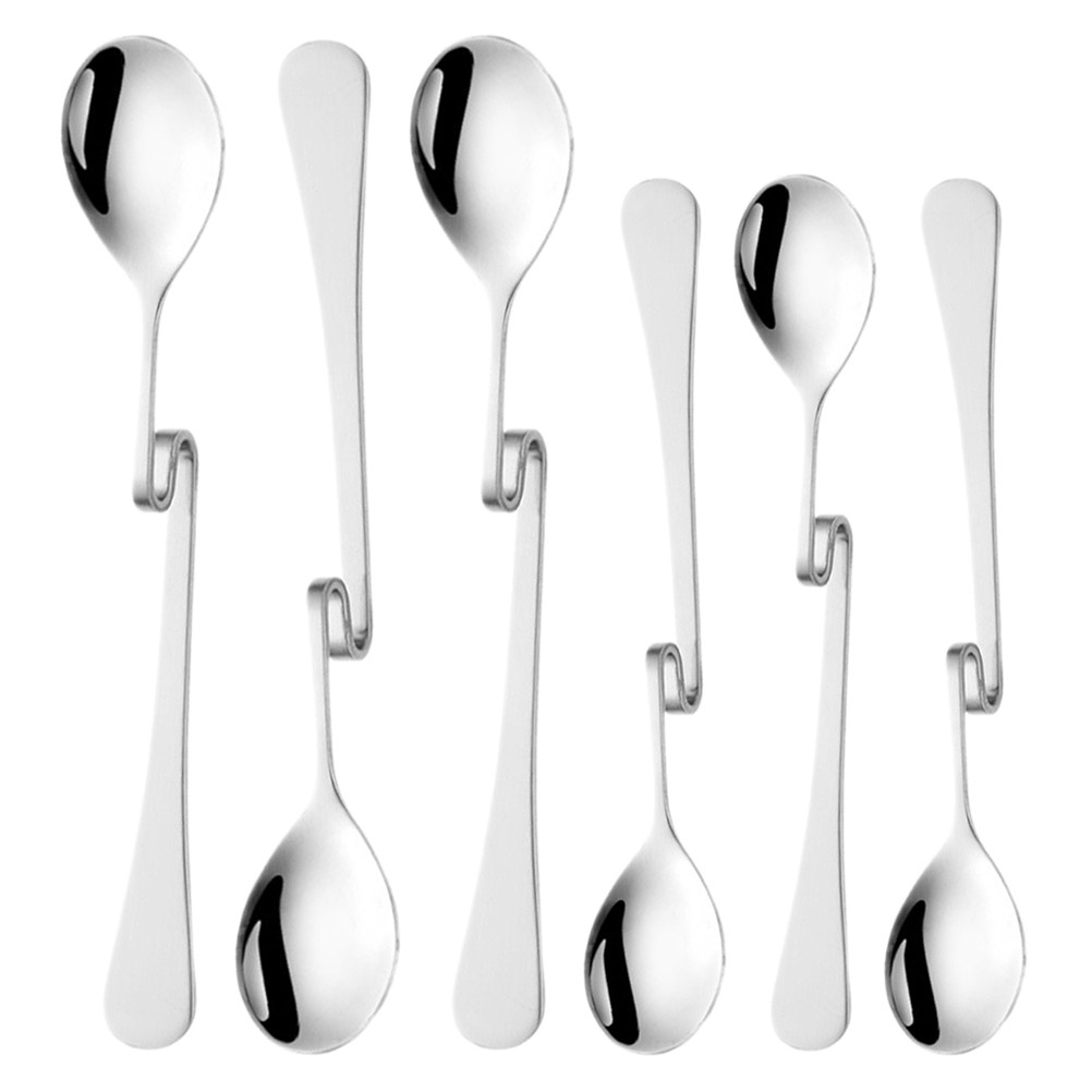 6Pcs Stainless Steel S Shape H - Bar Spoon Twisted ulasan dan harga