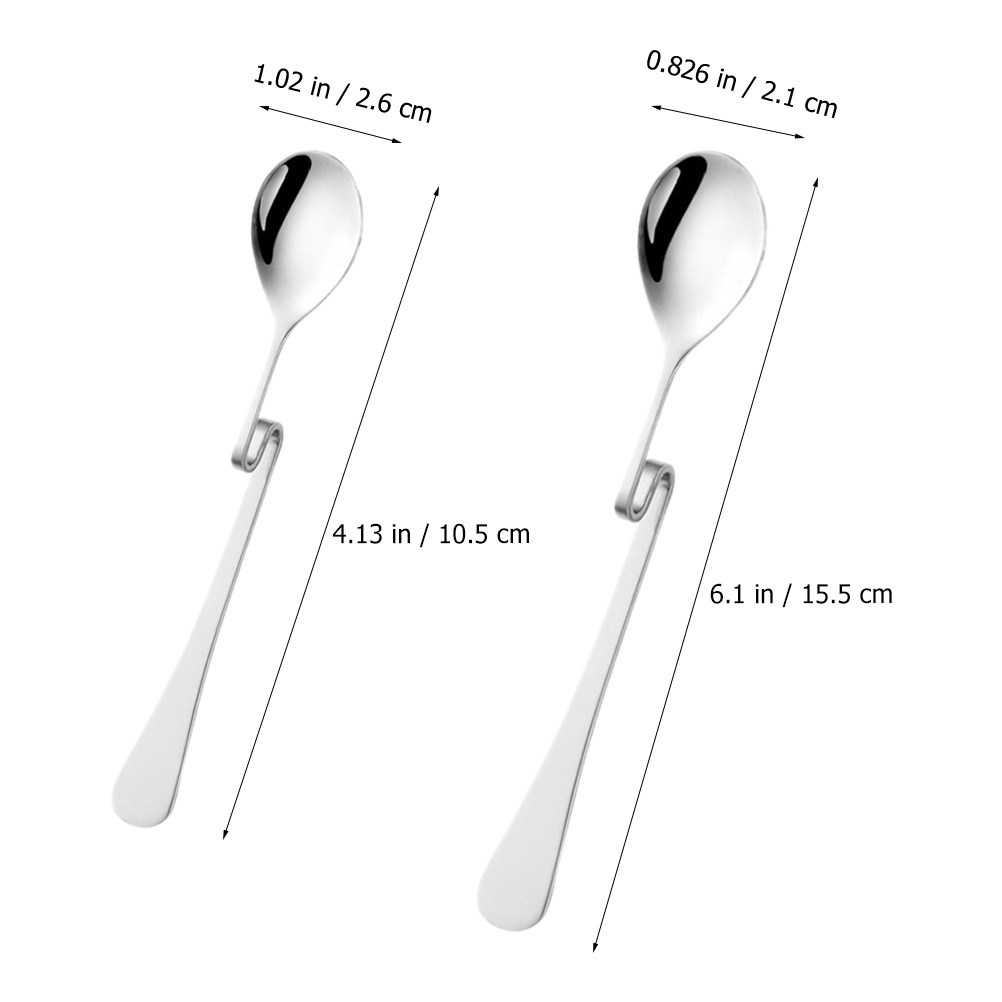 6Pcs Stainless Steel S Shape H - Bar Spoon Twisted ulasan dan harga
