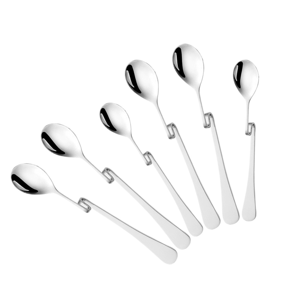 6Pcs Stainless Steel S Shape H - Bar Spoon Twisted ulasan dan harga