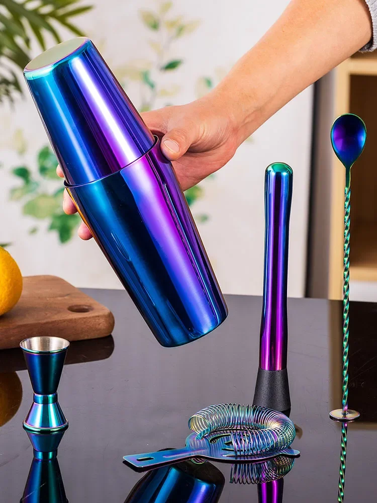 5/7pcs Rainbow Cocktail Shaker - Boston Shaker Set ulasan dan harga
